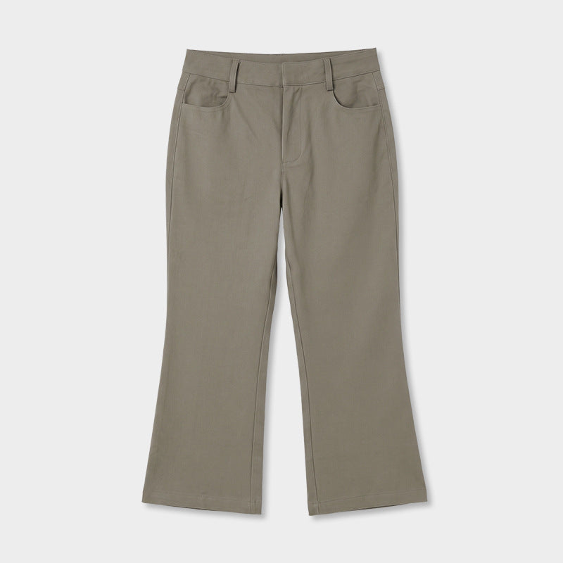 ハイウエストストレッチフレアパンツ|7分丈・抜け感シルエット
