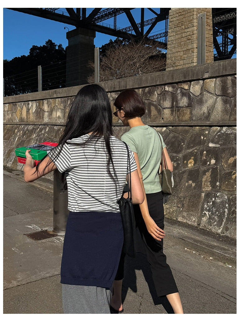 ベビーコットンクルーネックTシャツ｜正肩・スリムシルエット