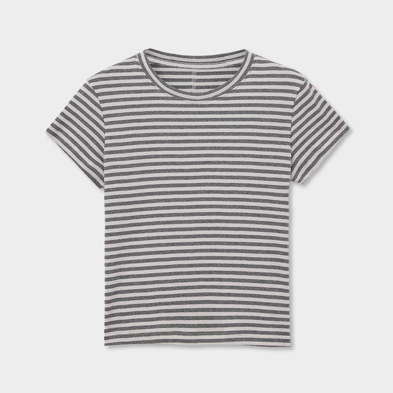 ベビーコットンクルーネックTシャツ｜正肩・スリムシルエット