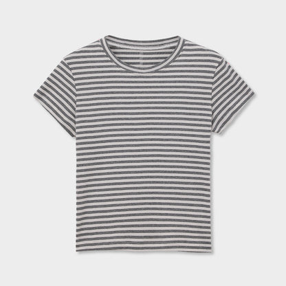 ベビーコットンクルーネックTシャツ｜正肩・スリムシルエット