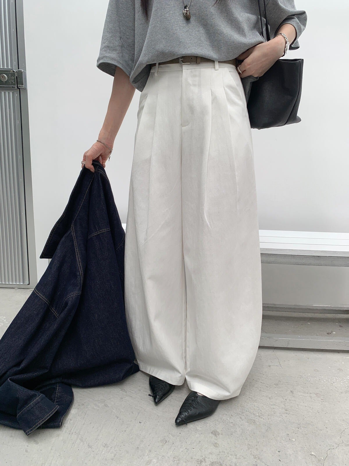 バルーンシルエット ワイドパンツ｜テンセルコットン・5色