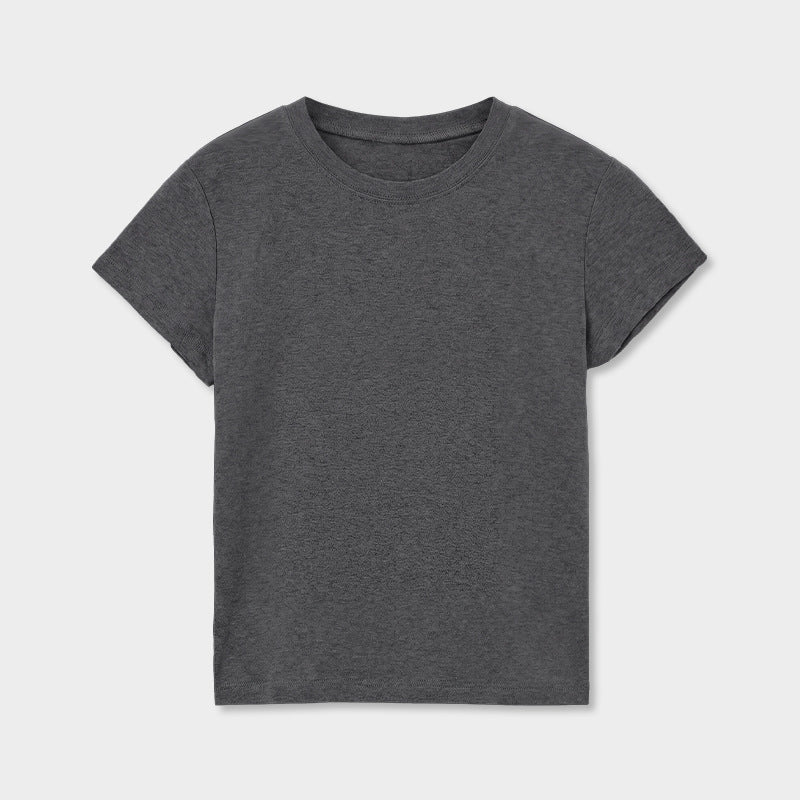 ベビーコットンクルーネックTシャツ｜正肩・スリムシルエット