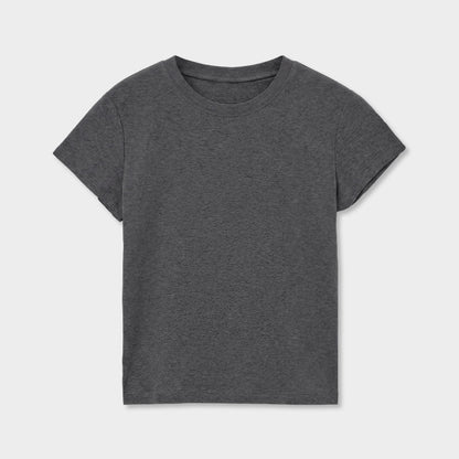 ベビーコットンクルーネックTシャツ｜正肩・スリムシルエット