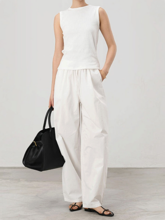 ウォッシュドコットン ストレートパンツ｜着用イメージ 2