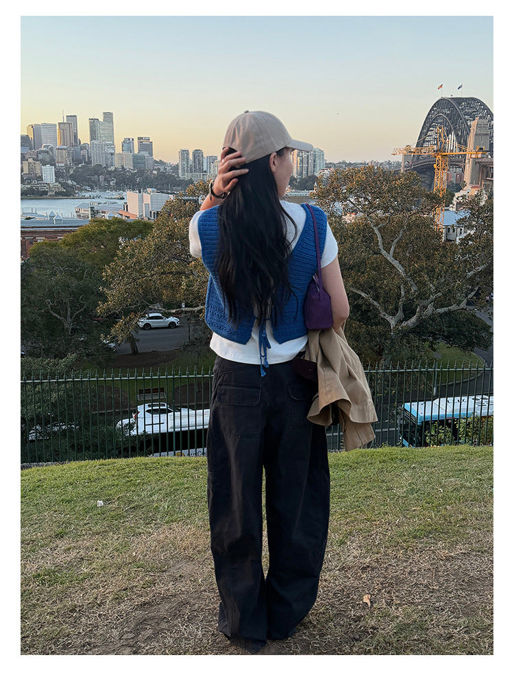 カーゴワイドパンツ｜ハイウエスト・スリムシルエット