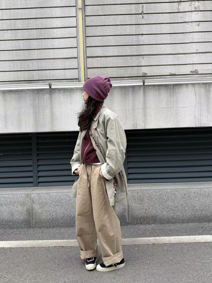 かたちが、かたる。コクーンシルエットドローコードパンツ｜100%コットン・立体シルエット・3色