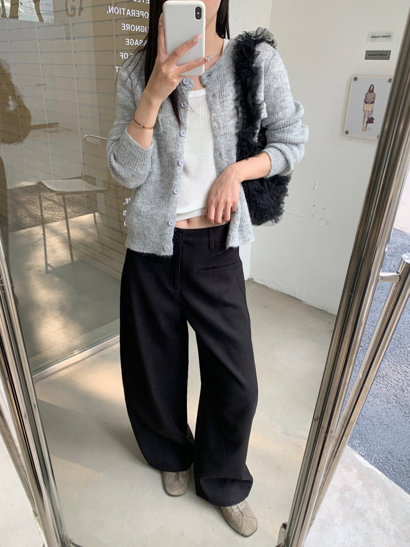 ワイドスラックス｜ハイウエスト・ダブルポケット・脚長シルエット