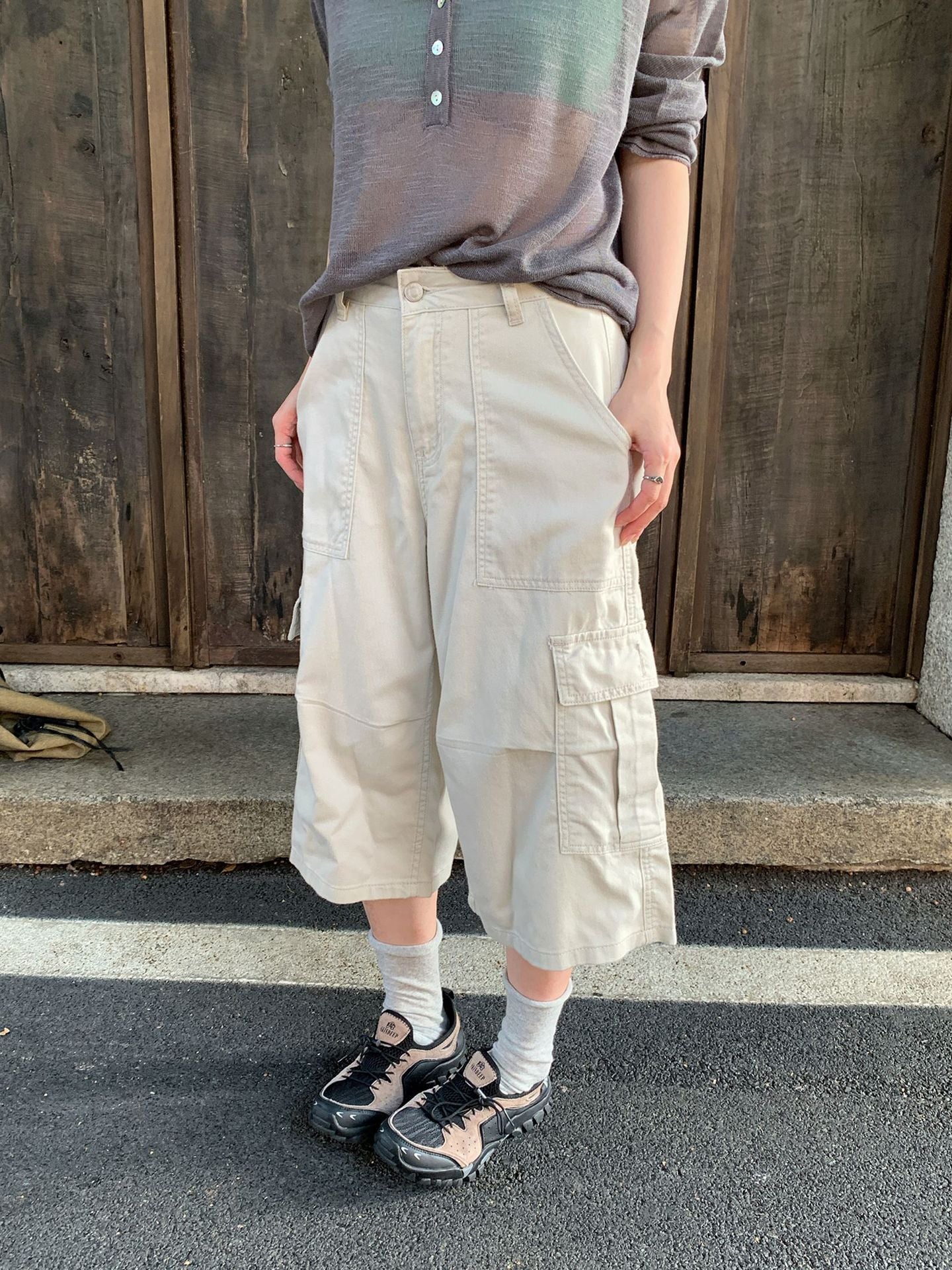カーゴクロップドパンツ ミストホワイト | IROHI