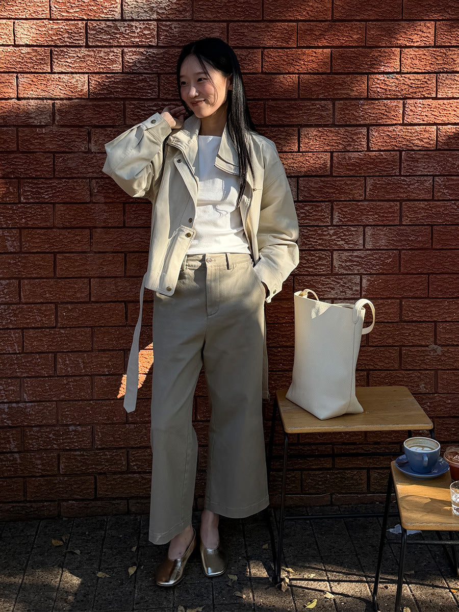 ストレッチストレートパンツ｜ハイウエスト・9分丈