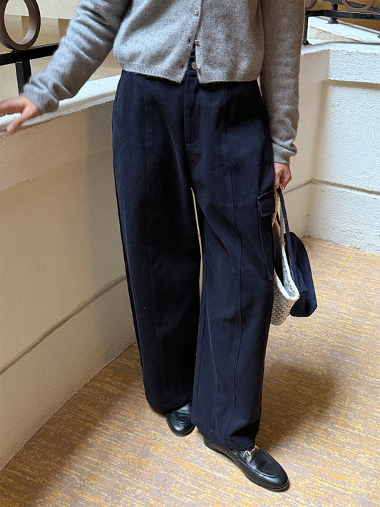 コットン100% カーゴワイドパンツ｜ドローコード付き 2WAY 大容量ポケット
