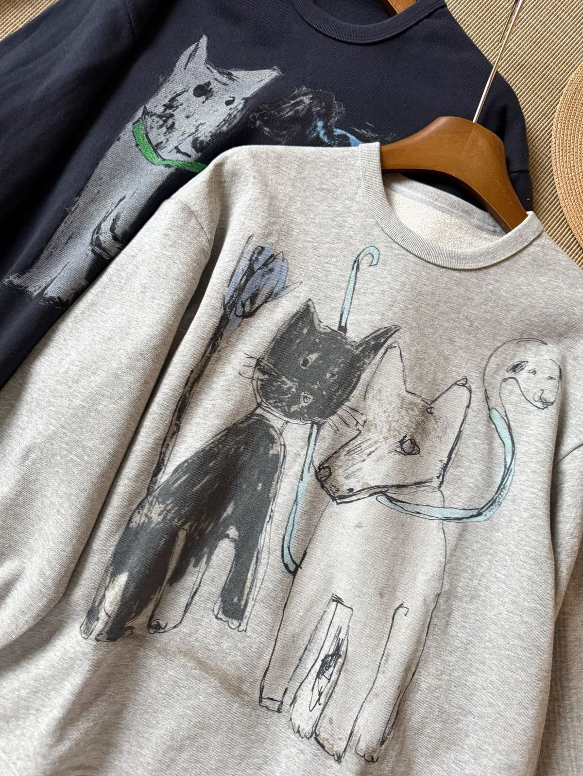 猫と犬のワンポイント。ふんわり、ゆったりスウェット。