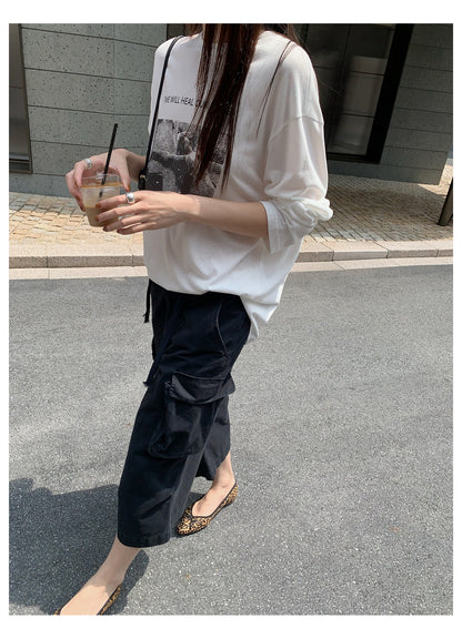 時間が、癒やす。プリントロングスリーブTシャツ