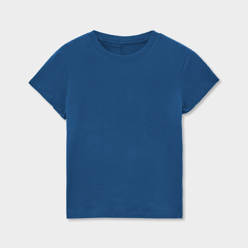 ベビーコットンクルーネックTシャツ｜正肩・スリムシルエット
