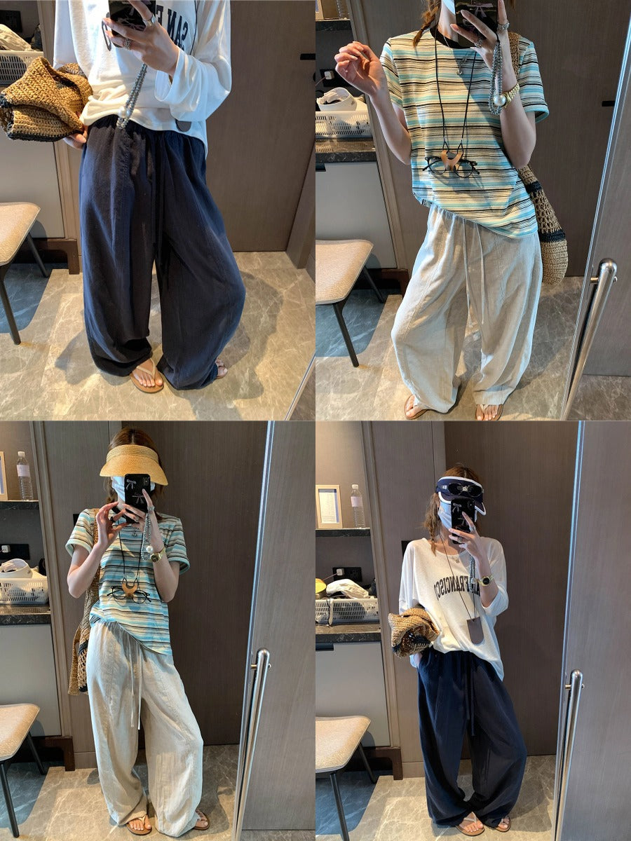 涼しくて、腦が長く見える。テンセルリネンワイドパンツ