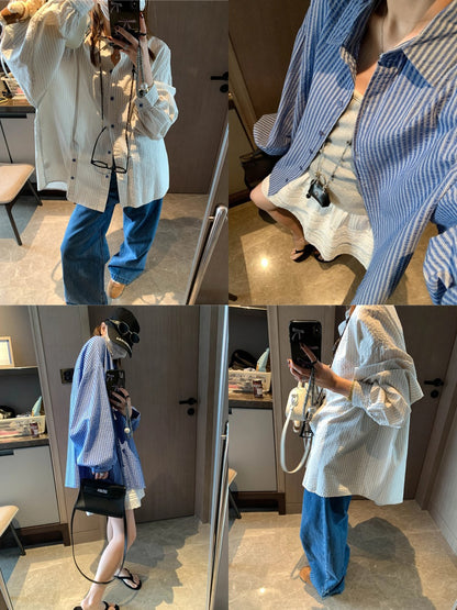 さらっと着て、なんかいい感じ。コットンストライプシャツ