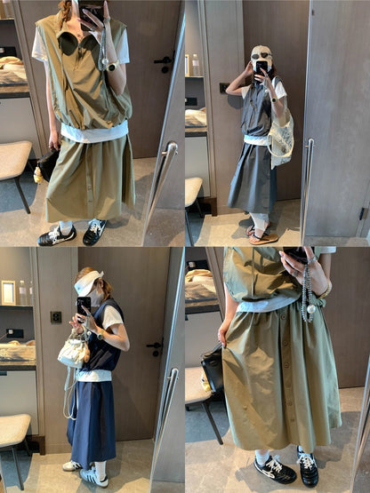 フェイクレイヤーマフィアセットアップ｜マフィアベスト＆ハイウエストスカート