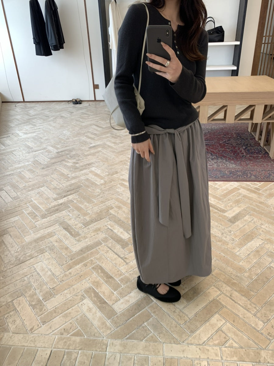 結んで、決まる。花苞系带高腰スカート