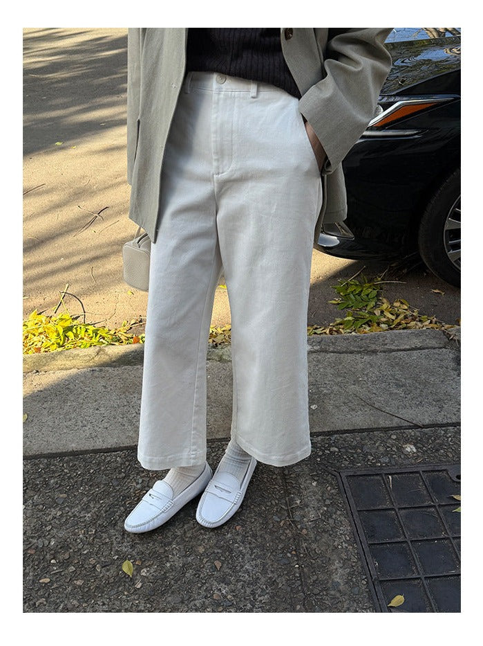 ストレッチストレートパンツ｜ハイウエスト・9分丈