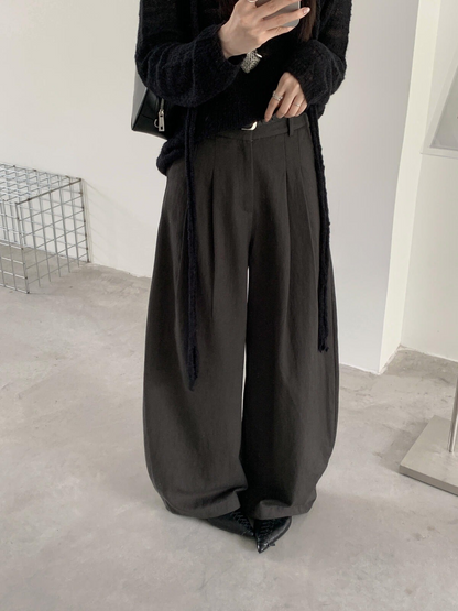 バルーンシルエット ワイドパンツ｜テンセルコットン・5色
