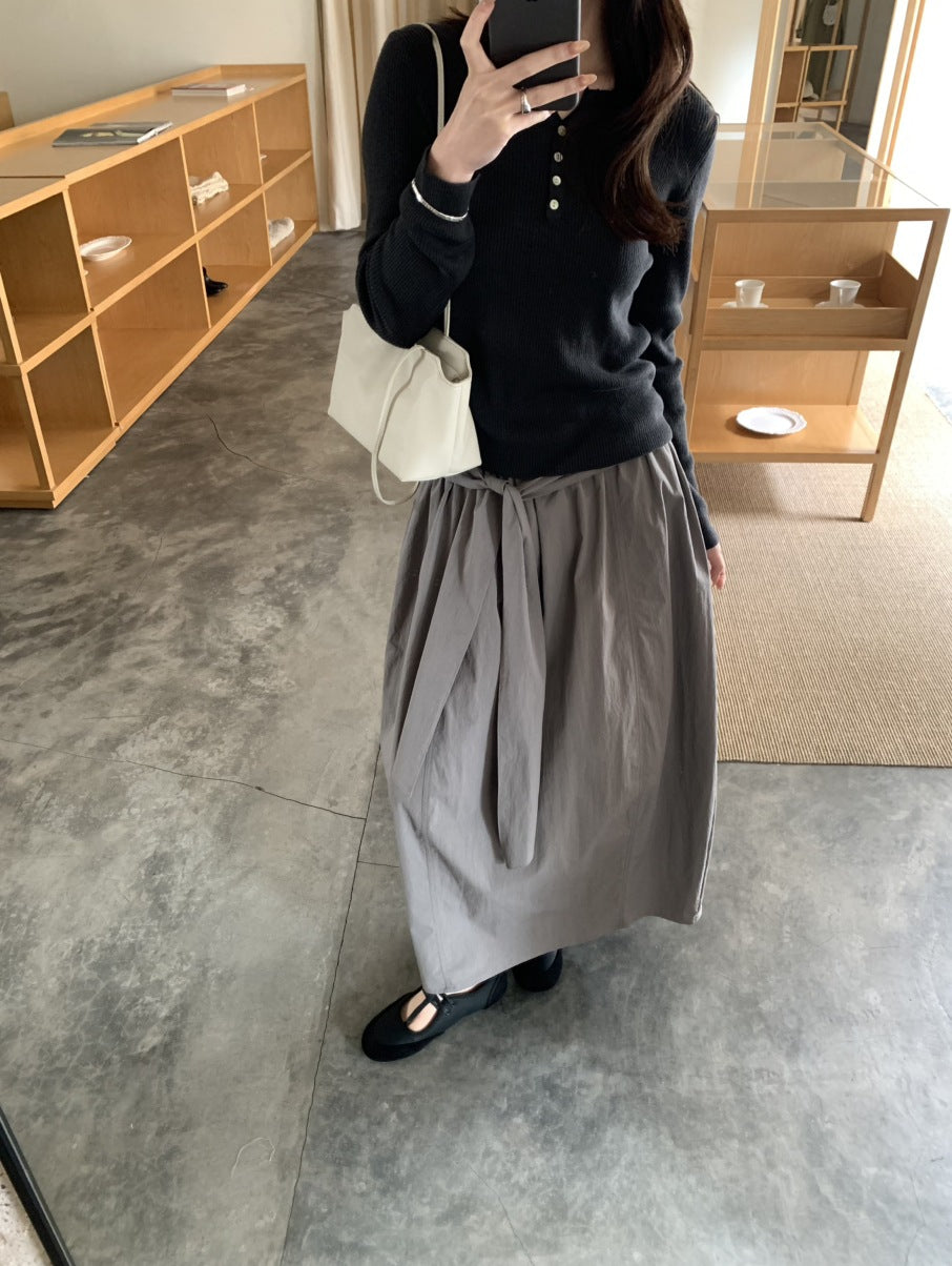 結んで、決まる。花苞系带高腰スカート