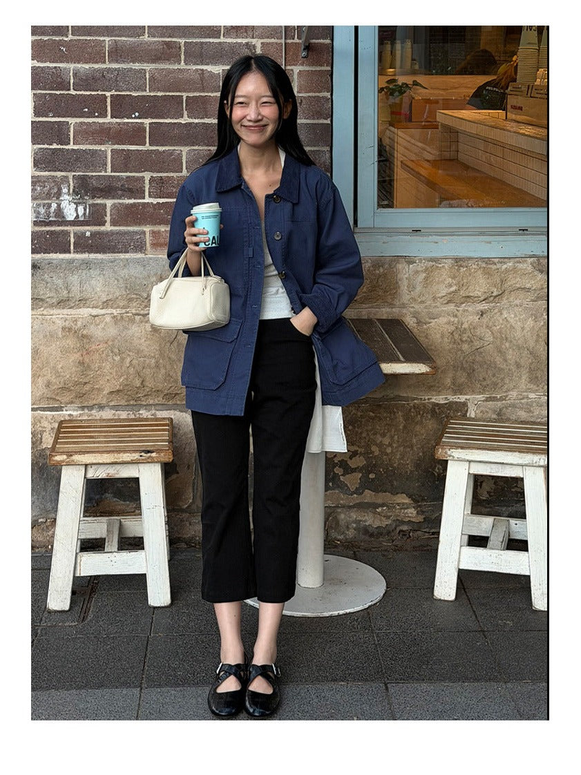 ハイウエストストレッチフレアパンツ｜7分丈・脱け感シルエット