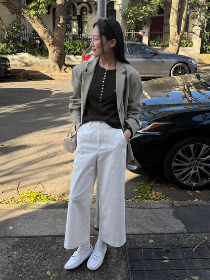 ストレッチストレートパンツ｜ハイウエスト・9分丈