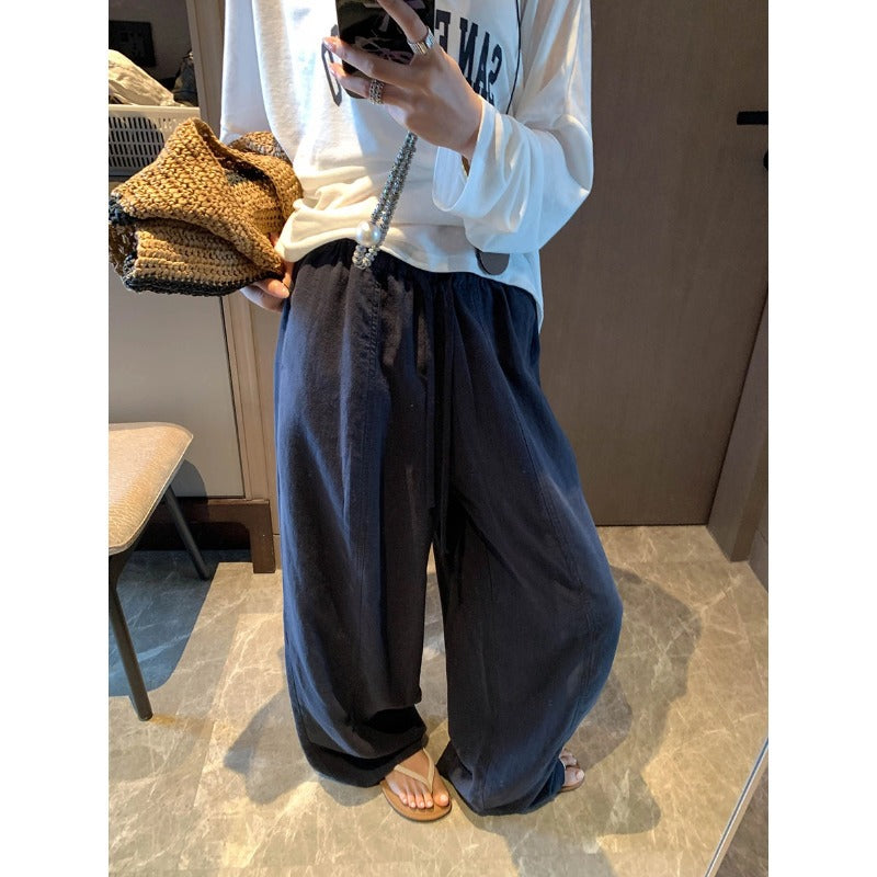 涼しくて、腦が長く見える。テンセルリネンワイドパンツ