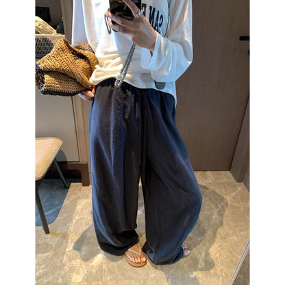 涼しくて、腦が長く見える。テンセルリネンワイドパンツ