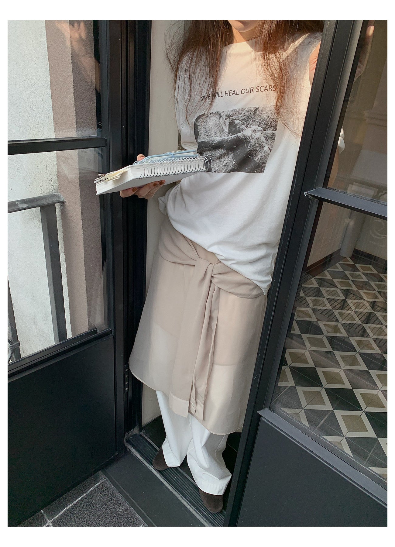 時間が、癒やす。プリントロングスリーブTシャツ
