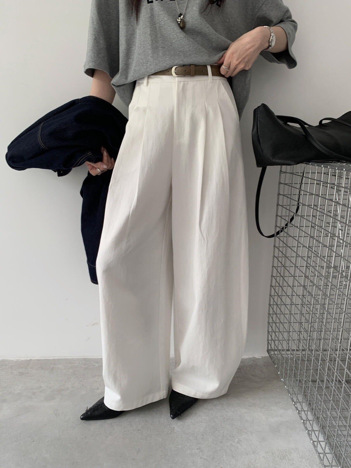 バルーンシルエット ワイドパンツ｜テンセルコットン・5色