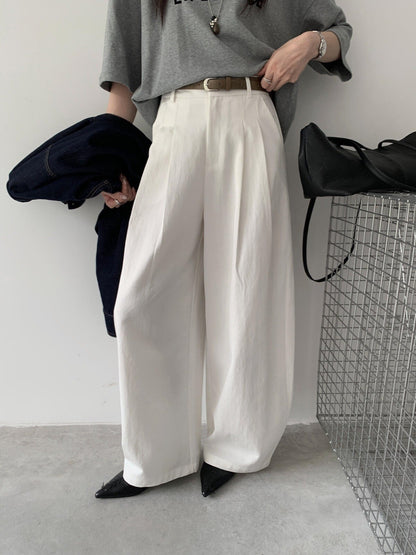 バルーンシルエット ワイドパンツ｜テンセルコットン・5色