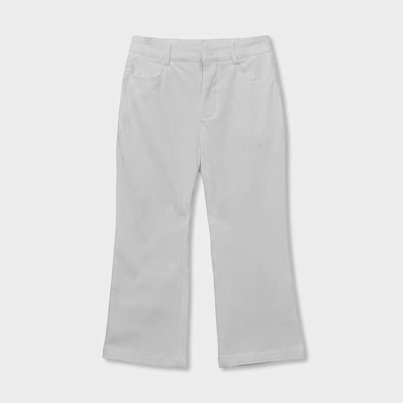 ハイウエストストレッチフレアパンツ｜7分丈・脱け感シルエット