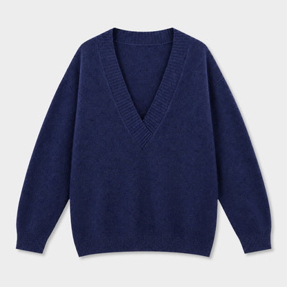 ウール×アルパカ Vネックニット 着用イメージ（13）
