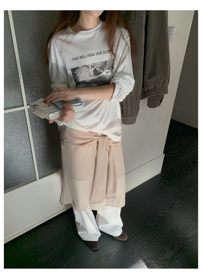 時間が、癒やす。プリントロングスリーブTシャツ
