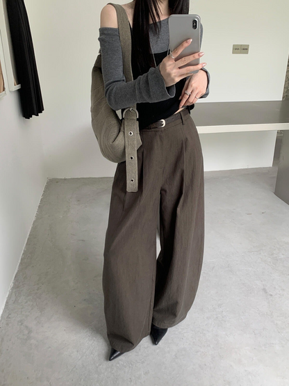 バルーンシルエット ワイドパンツ｜テンセルコットン・5色