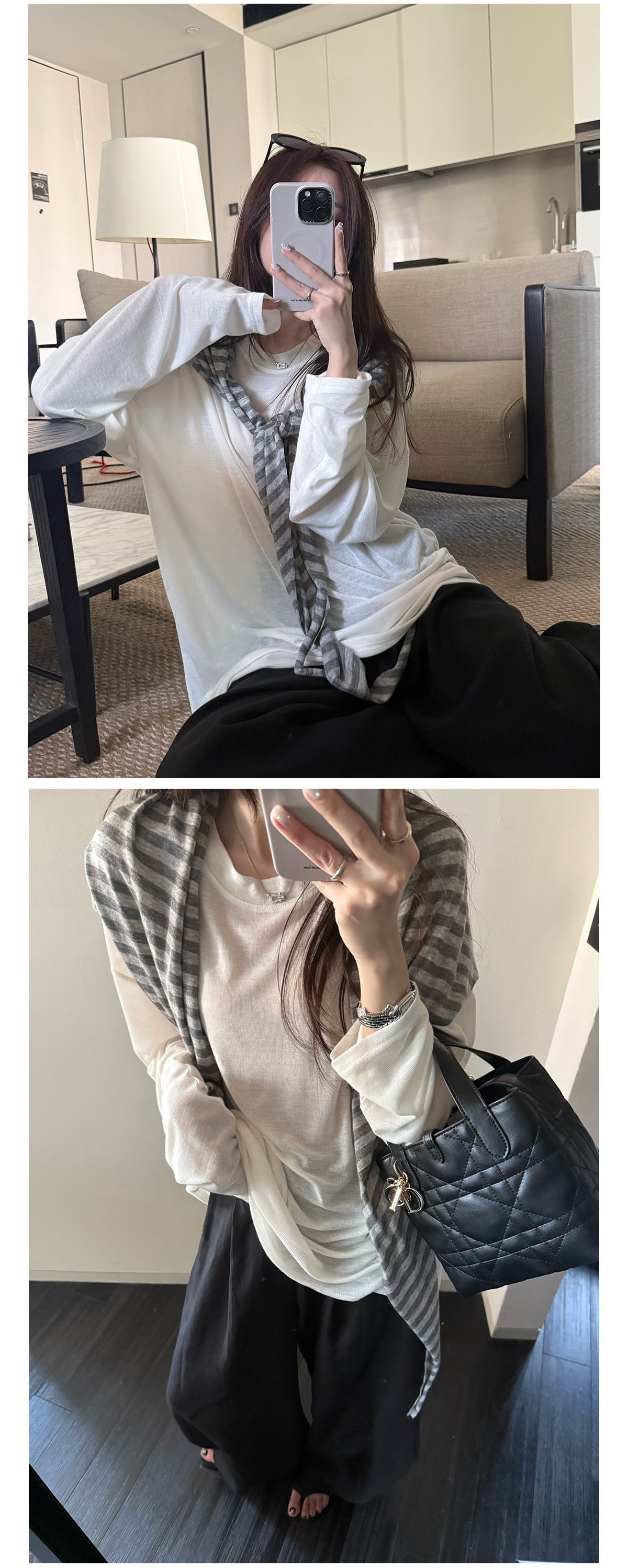 マスク肌感テンセル長袖Tシャツ｜シアー・やわらか・とろみシルエット