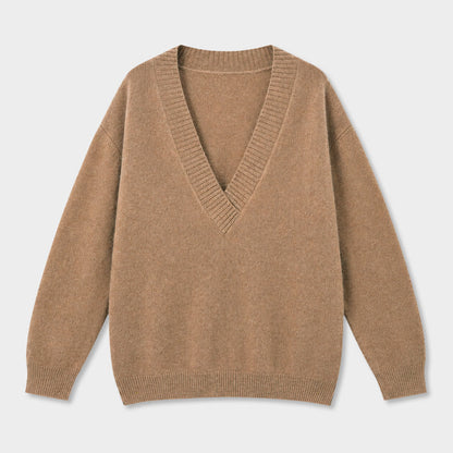 ウール×アルパカ Vネックニット 着用イメージ（14）