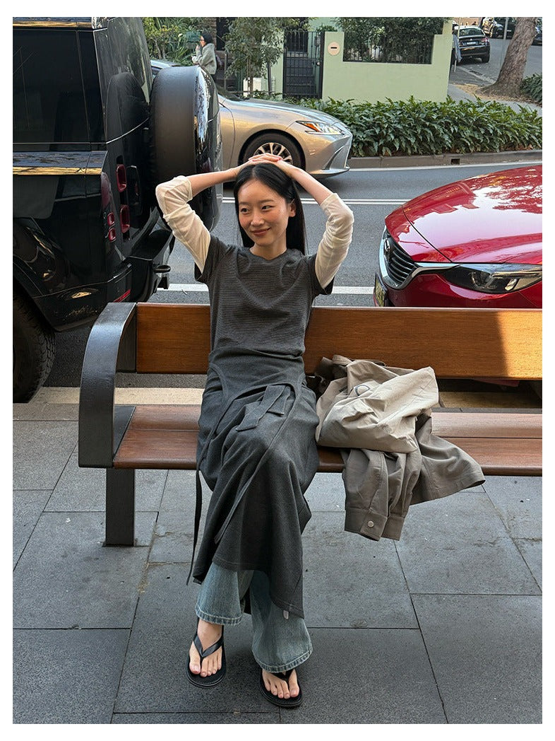 ベビーコットンクルーネックTシャツ｜正肩・スリムシルエット