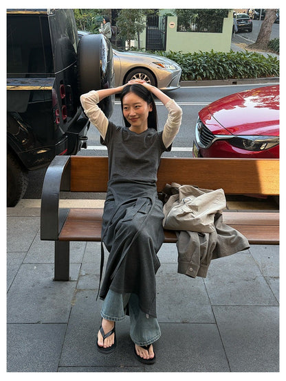 ベビーコットンクルーネックTシャツ｜正肩・スリムシルエット
