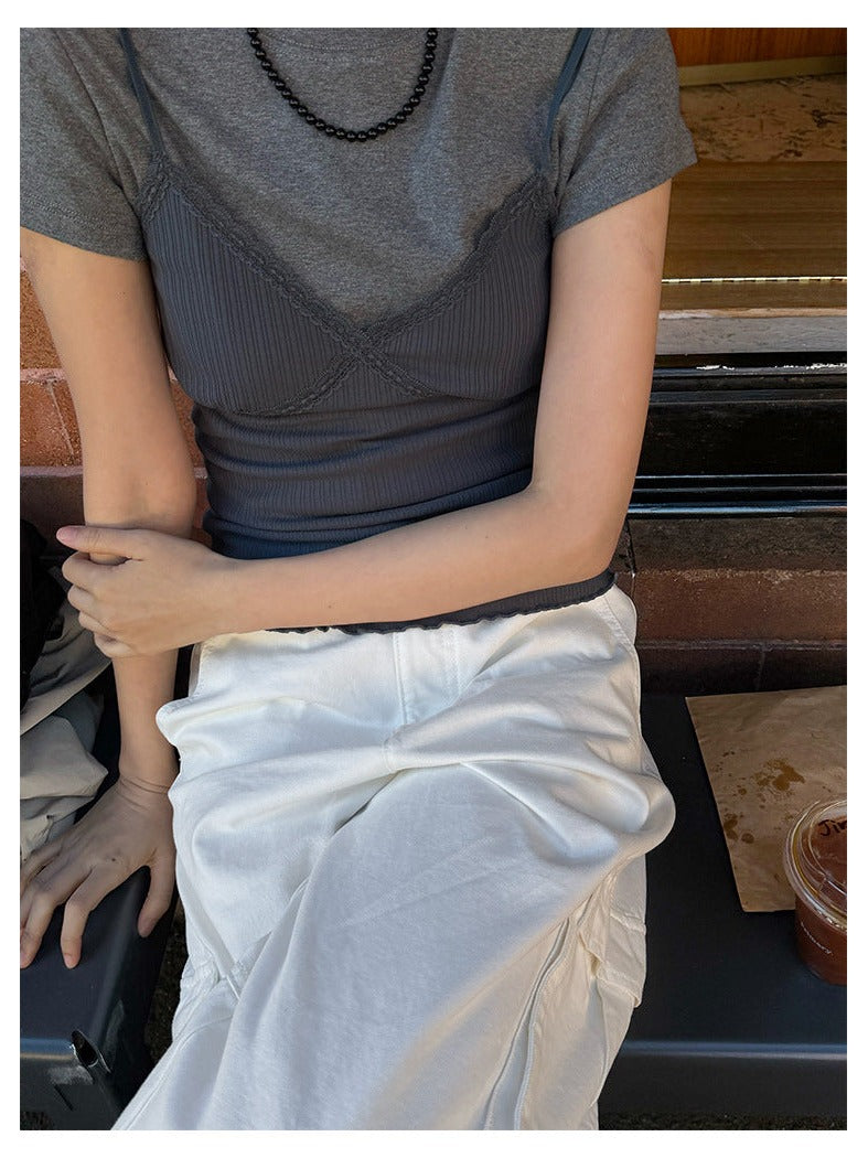 ベビーコットンクルーネックTシャツ｜正肩・スリムシルエット