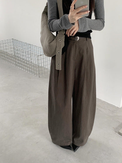 バルーンシルエット ワイドパンツ｜テンセルコットン・5色