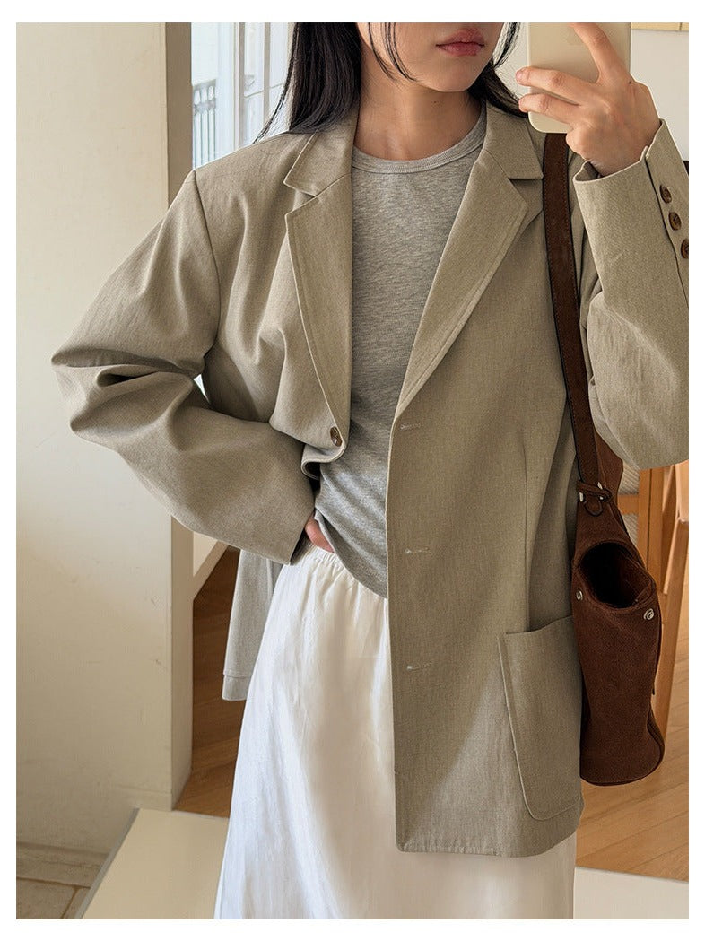 クルーネックロングスリーブTシャツ｜ストレッチ・コンパクト