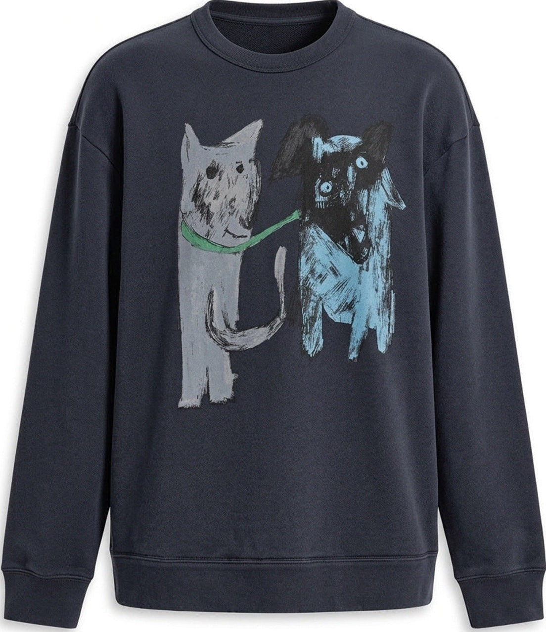 猫と犬のワンポイント。ふんわり、ゆったりスウェット。