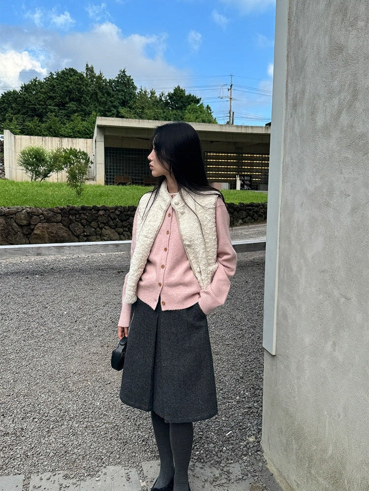 ふんわり包む、ウール×アルパカカーディガン。